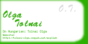 olga tolnai business card